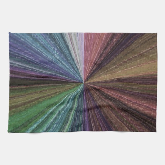 Circular Gradient Earthy Rainbow Tea Towel (Horizontal)