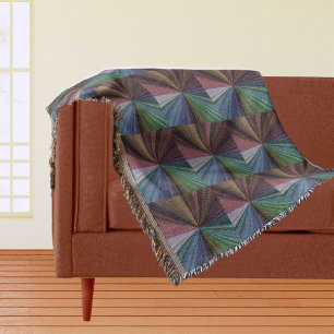 Circular Gradient Earthy Rainbow Throw Blanket