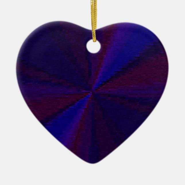 Circular Gradient Patchwork Blue to Purple Ceramic Tree Decoration (Front)