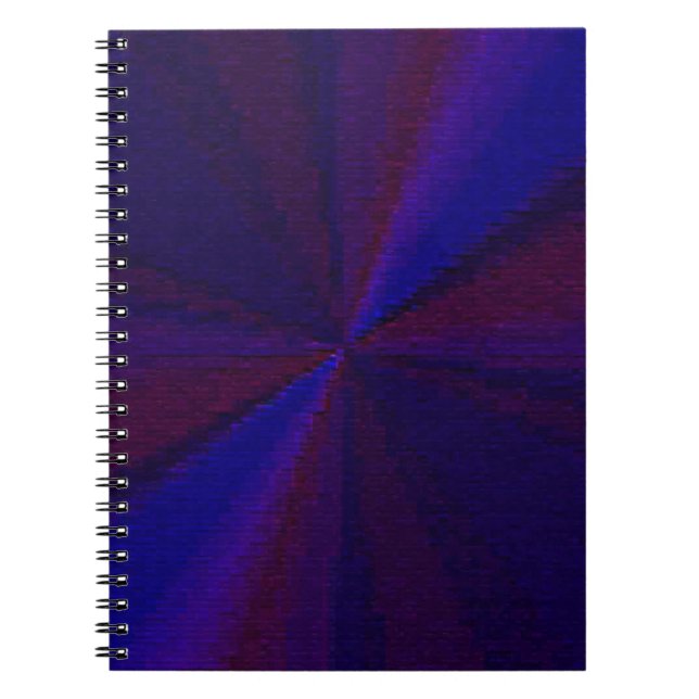 Circular Gradient Patchwork Blue to Purple Spiral Notebook (Front)
