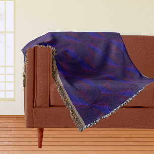 Circular Gradient Patchwork Blue to Purple Throw Blanket
