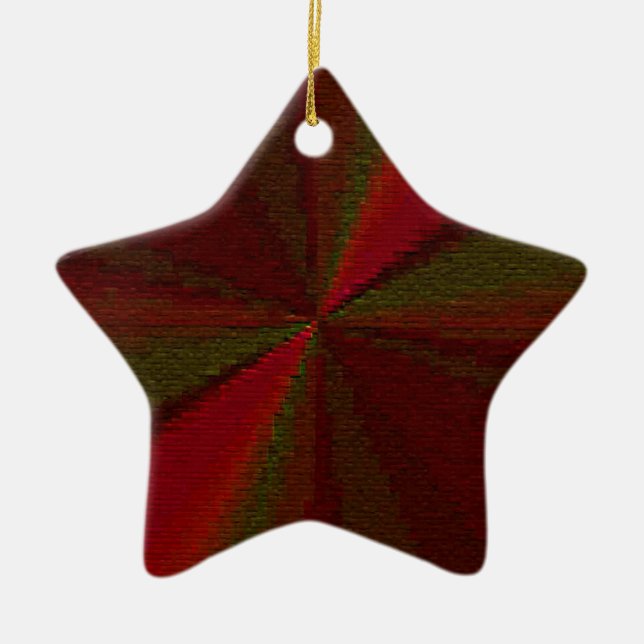 Circular Gradient Patchwork Red to Green Ceramic Tree Decoration (Front)