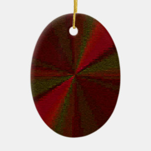 Circular Gradient Patchwork Red to Green Ceramic Tree Decoration