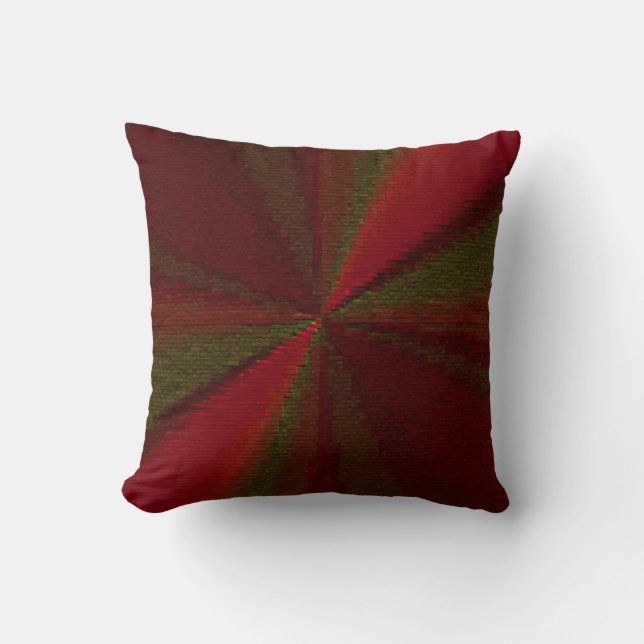 Circular Gradient Patchwork Red to Green Cushion (Front)