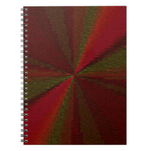 Circular Gradient Patchwork Red to Green Spiral Notebook