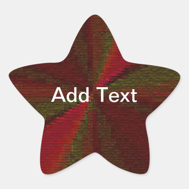Circular Gradient Patchwork Red to Green Star Sticker (Front)
