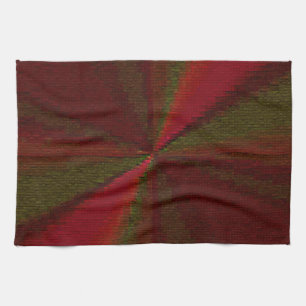 Circular Gradient Patchwork Red to Green Tea Towel