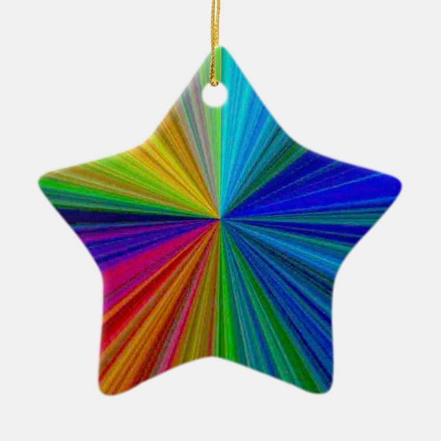 Circular Gradient Rainbow Ceramic Tree Decoration (Front)