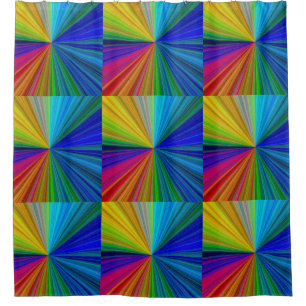 Circular Gradient Rainbow Shower Curtain