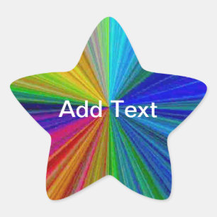 Circular Gradient Rainbow Star Sticker