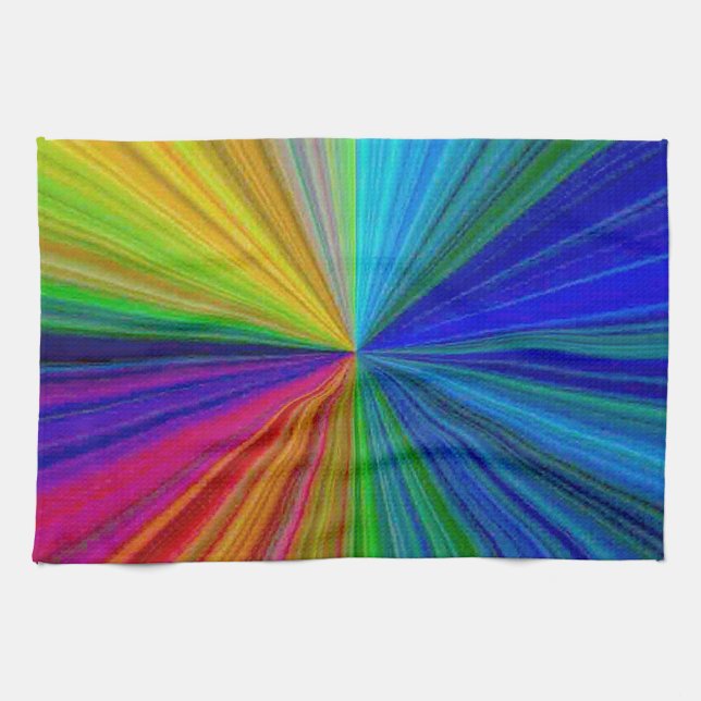 Circular Gradient Rainbow Tea Towel (Horizontal)