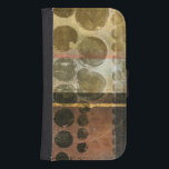 Circular Green Droplets Samsung S4 Wallet Case<br><div class="desc">This contemporary piece features circular green droplets. A thin gold line crosses through the work. Order your print today!</div>