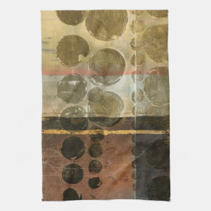 Circular Green Droplets Tea Towel