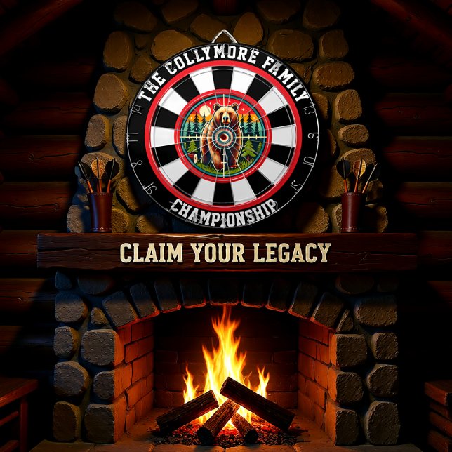 Circular Grizzly in Forest Target Dartboard (Creator Uploaded)