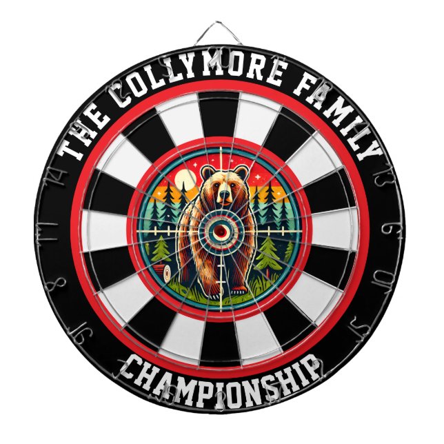 Circular Grizzly in Forest Target Dartboard (Front)