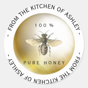 Circular Homemade Honey From Kitchen Name  Bee Classic Round Sticker