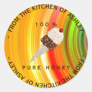 Circular Homemade Honey From Kitchen Name  Sweets Classic Round Sticker