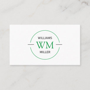Circular Initials Modern Green - Business Card