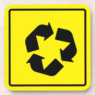 Circular Intersection Sign Hard Plastic Coaster