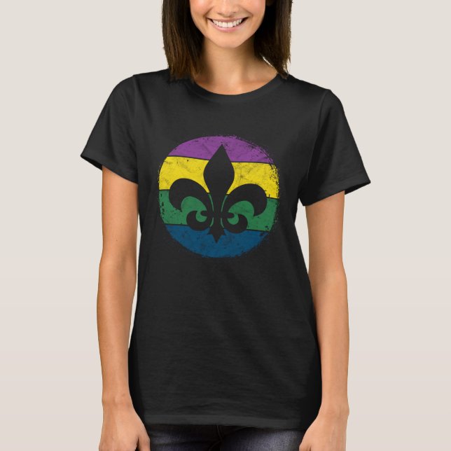 Circular Jester Hat Silhouette  Mardi Gras Masquer T-Shirt (Front)