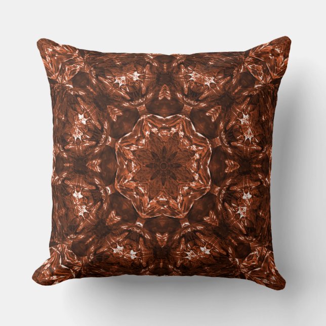Circular kaleidoscope clod of reddish brown earth  cushion (Front)