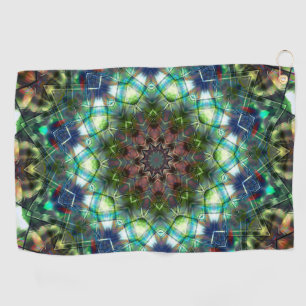 Circular kaleidoscope under acrylic style  golf towel
