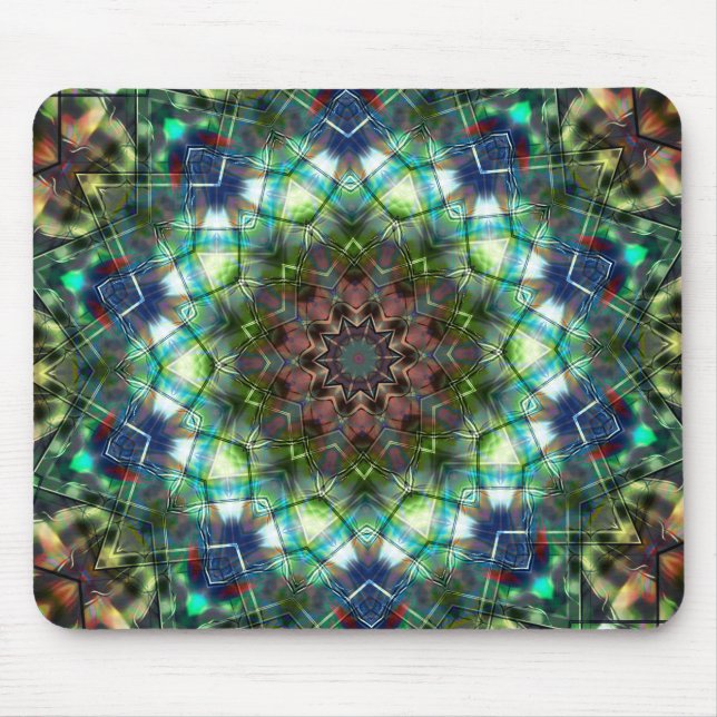 Circular kaleidoscope under acrylic style  mouse pad (Front)