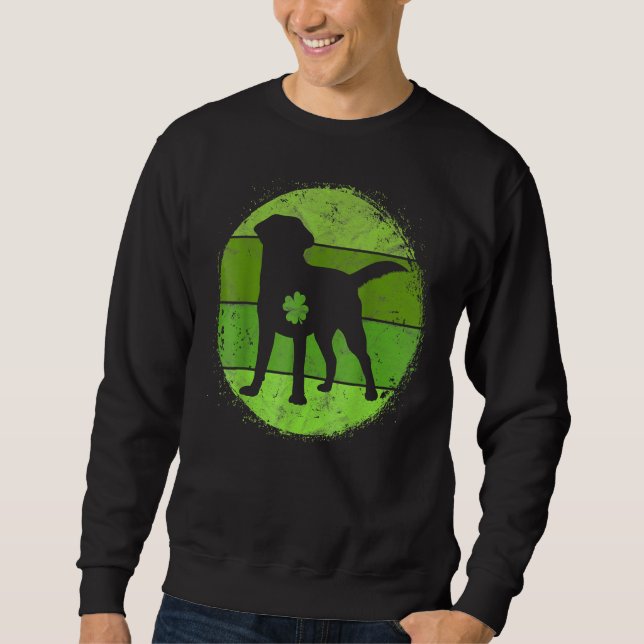 Circular Labrador Irish Shamrock  Dog St Patrick's Sweatshirt (Front)