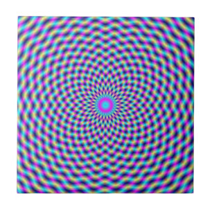 Circular Lattice in Blue and Pink tile