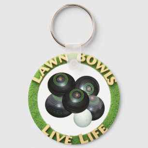 Circular Lawn Bowls Live Life With Lawn Bowls, Key Ring