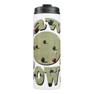 Circular Lawn Bowls Name Design, Thermal Tumbler