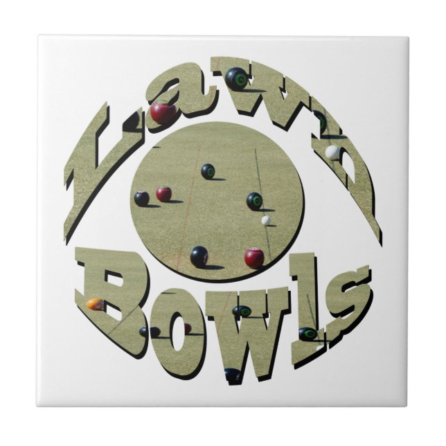 Circular Lawn Bowls Name Design, Tile (Front)