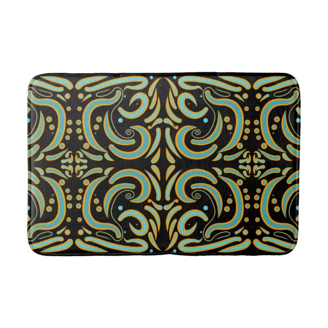 Circular, Linear And Tapered Shapes Abstract Art Bath Mat (Front)