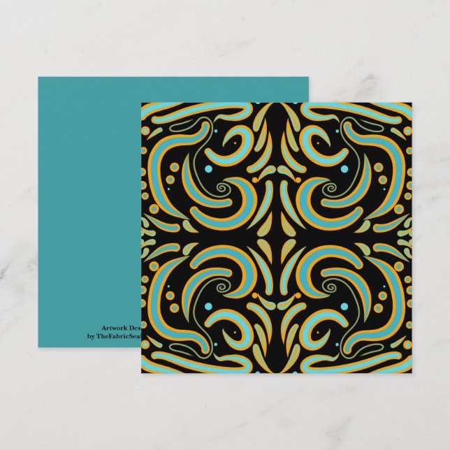 Circular, Linear And Tapered Shapes Abstract Art Card (Front/Back)