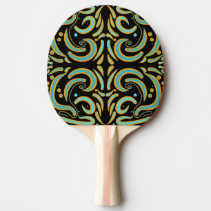 Circular, Linear And Tapered Shapes Abstract Art Ping Pong Paddle
