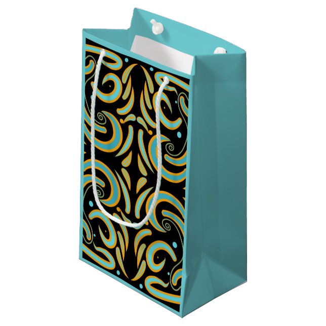 Circular, Linear And Tapered Shapes Abstract Art Small Gift Bag (Front Angled)