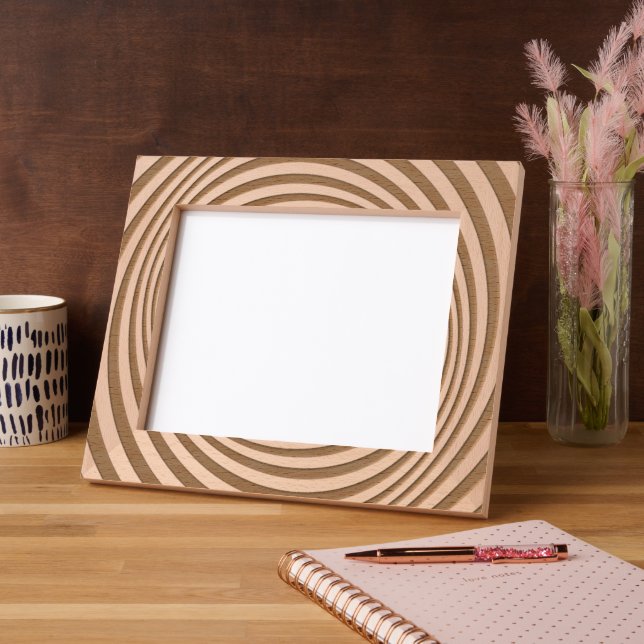 Circular Modern Artsy Laser Etched Picture Frame (Left)