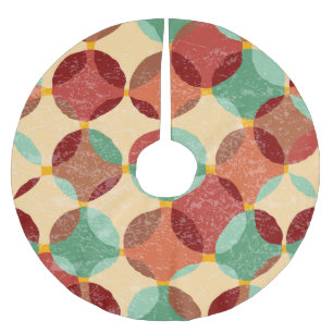 Circular mosaic pattern, geometric illustration. brushed polyester tree skirt