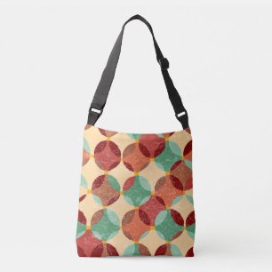 Circular mosaic pattern, geometric illustration. crossbody bag