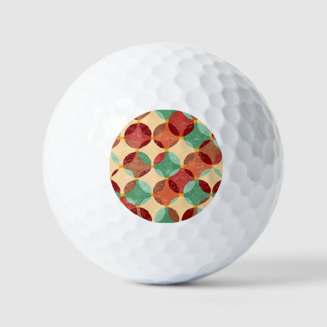 Circular mosaic pattern, geometric illustration. golf balls (Front)