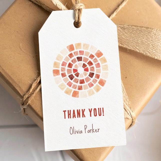 Circular mosaic thank you gift tags (Creator Uploaded)