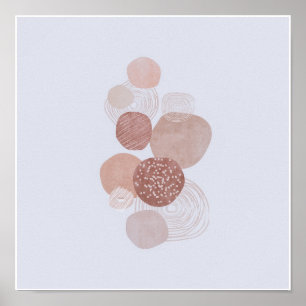 Circular Organic Simple Boho Drawings Boho Chic Poster