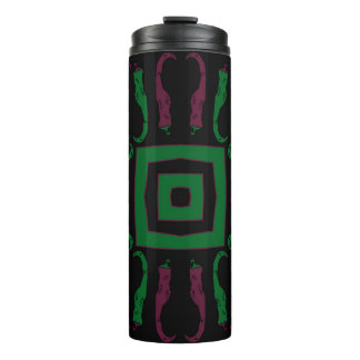 Circular pattern with hot peppers. Hand drawn.art, Thermal Tumbler