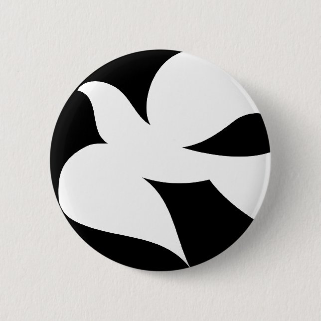 Circular Peace Dove 6 Cm Round Badge (Front)