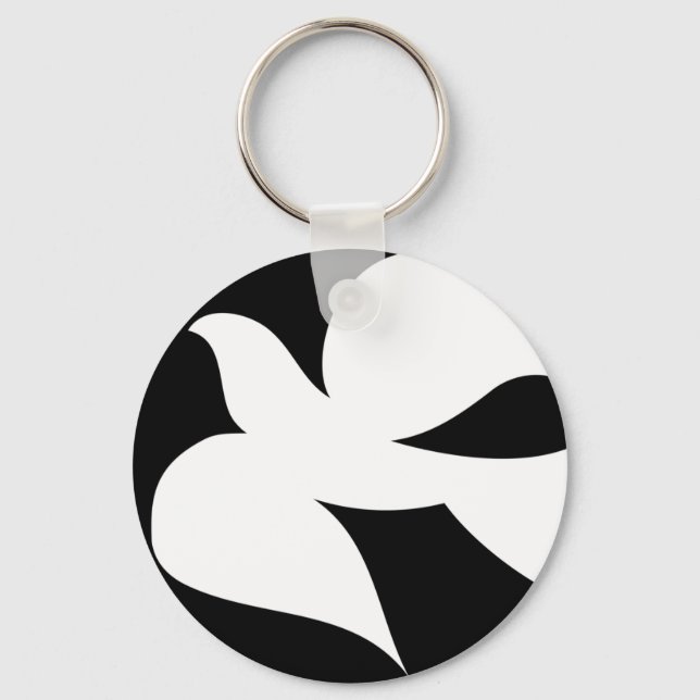 Circular Peace Dove Key Ring (Front)