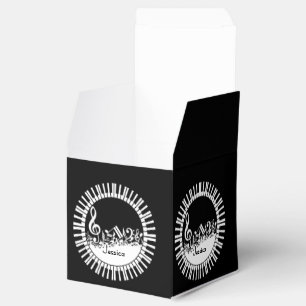 Circular Piano Keys and Jumbled Music Notes Favour Box