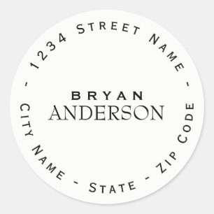 Circular Professional Return Address Label