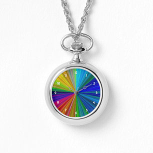 Circular Rainbow Wheel of Colours Wrist Watch