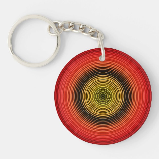 Circular - Red Yellow Black Key Ring (Front)