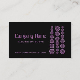 Circular Retro Business Card, Black and Lavender Card